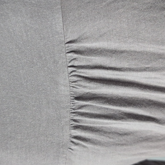 Grey Floral Lace Henley Top 3/4 Roll-Tab Sleeve SZ PXS - Picture 11 of 15